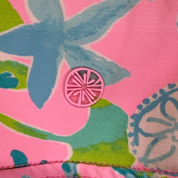 Lilly Pulitzer Pink and Blue Leaf Print Luxletic Skort Size 8 - Picture 4 of 14